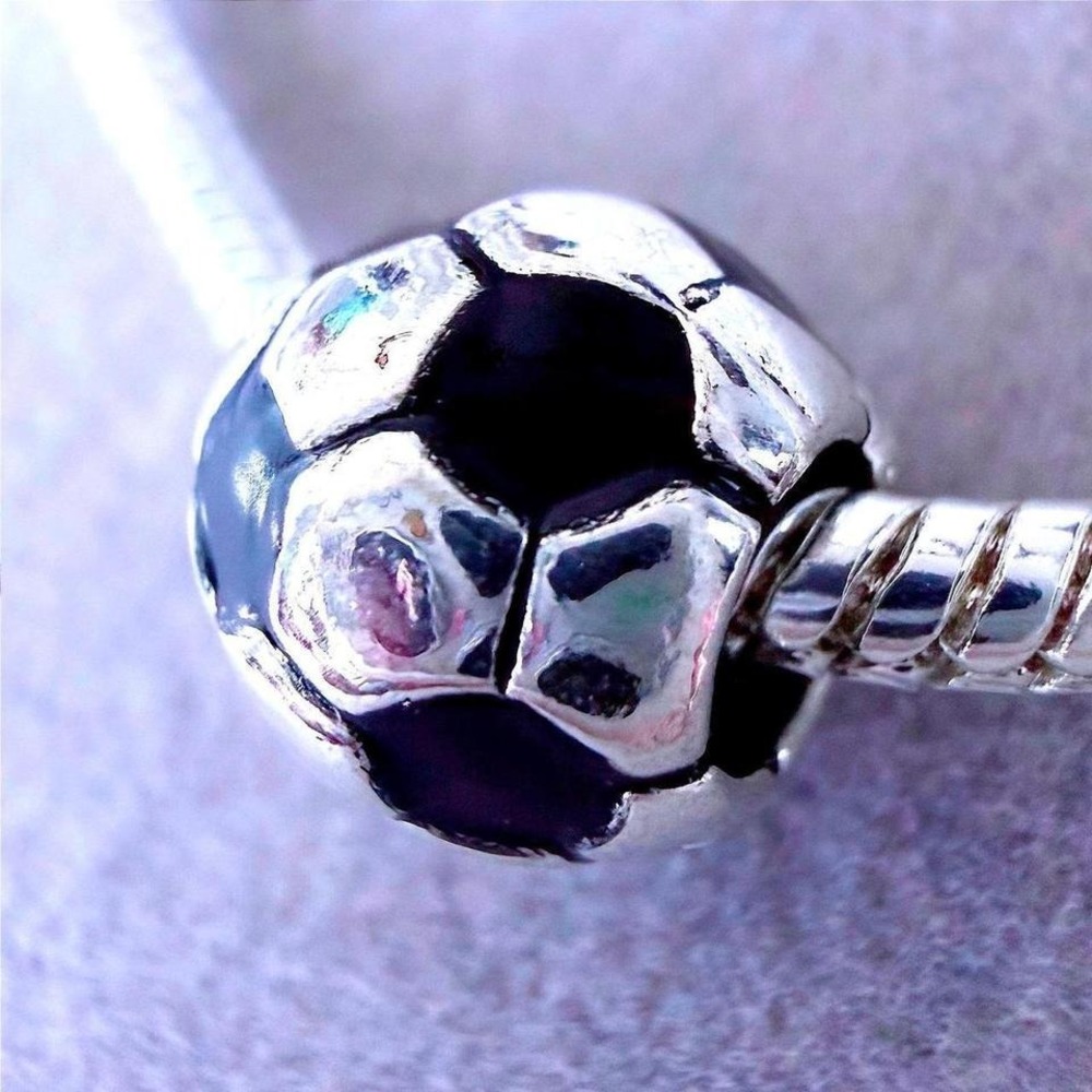 Soccer Ball Football Sport Bead Charm fits PANDORA
